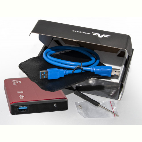 Зовнішня кишеня Frime SATA HDD/SSD 2.5", USB 3.0, Metal, Red (FHE23.25U30)