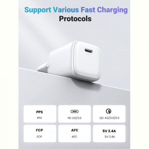 Зарядний пристрій Ugreen X512 1xUSB 20W (USB-C) White (55554)