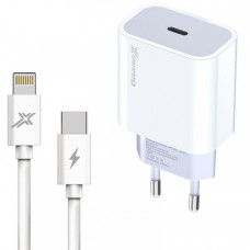 Мережевий зарядний пристрій Grand-X (1xUSB-C 20W) White (CH-770L)