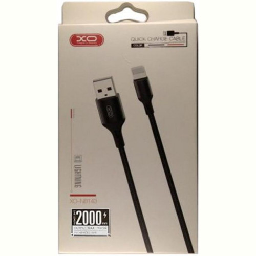 Кабель XO NB143 USB-Lightning 2.1A 1м Black (XO-NB143i1-BK)
