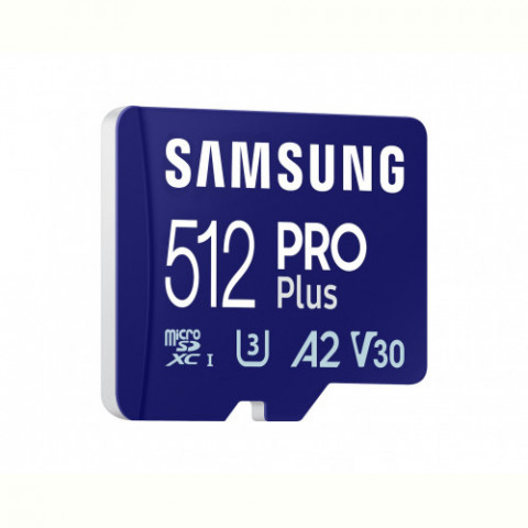 Карта пам`яті MicroSDXC 512GB UHS-I/U3 Class 10 Samsung Pro Plus + SD-адаптер (MB-MD512SA/EU)