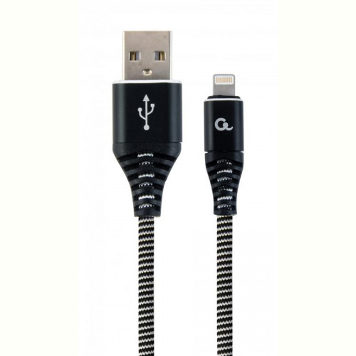 Кабель Cablexpert (CC-USB2B-AMLM-2M-BW) USB 2.0 A - Lightning, преміум, 2м, чорний