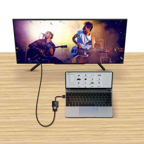 Адаптер Baseus Lite Series HDMI - VGA (M/F), 0.2 м, Black (WKQX010001)