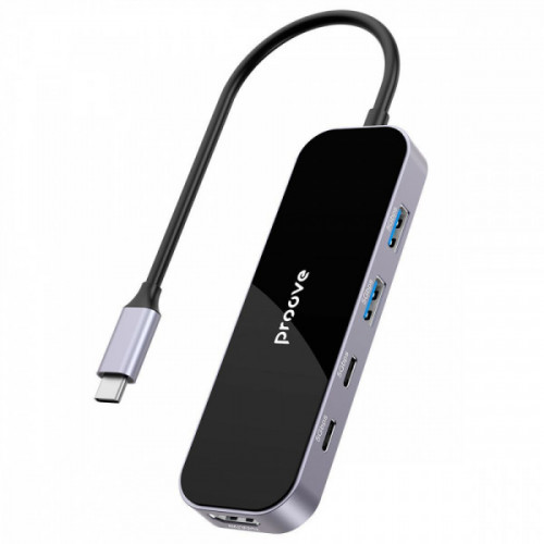Type-C-Хаб Proove Shadow (2*USB3.0 + Type-C + PD100W + HDMI) dark gray Купити в Україні