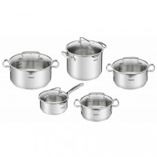 Набір посуду Tefal Duetto Plus, 10предметів, нержавіюча сталь, скло