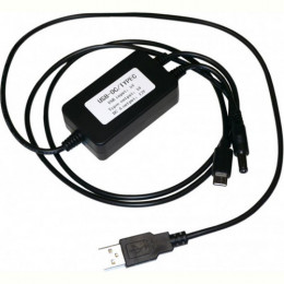 USB адаптер XoKo USB-DC 9/12В/USB Type C, 0.7м, Black (XK-DC-DC-C-12)
