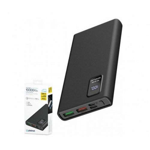 Зовнішній акумулятор (Power Bank) Platinet 10000mAh Black (PMPB10WQC726B)