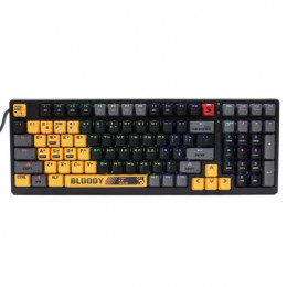Механічна клавіатура A4Tech Bloody S98, червоні світчі, RGB підсвічування клавіш, USB, чорно-жовтий