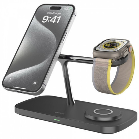 Бездротовий ЗП Proove Magnetic Field Pro 3 in 1 Qi2 black Купити в Україні