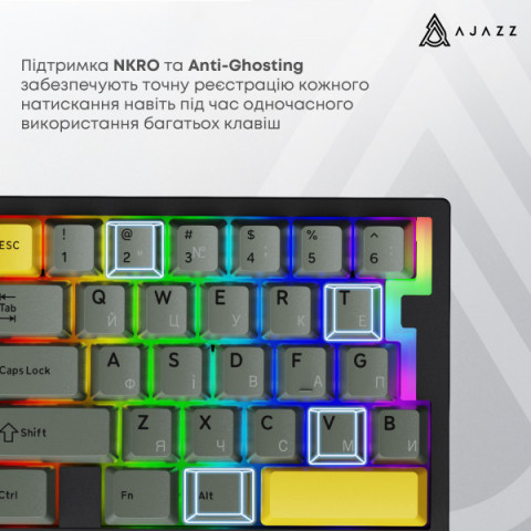Дротова магнітна клавіатура Ajazz AK029 Ice lsland Magnetic Switch (AK029-I-WB) Купити в Україні