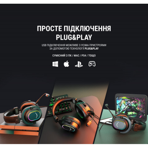 Навушники з мікрофоном Fifine H6 Black Купити в Україні