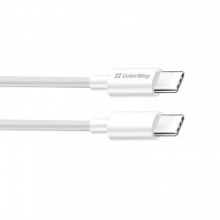 Кабель ColorWay USB Type-C - USB Type-C (M/M), PD Fast Charging 100W, 5.0 А, 1 м, White (CW-CBPDCC058-WT)