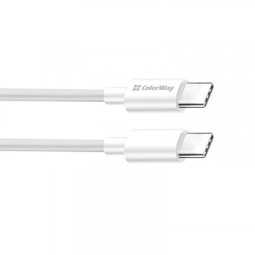 Кабель ColorWay USB Type-C - USB Type-C (M/M), PD Fast Charging 100W, 5.0 А, 1 м, White (CW-CBPDCC058-WT)