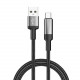Кабель ColorWay USB - USB Type-C (M/M), braided wire, 6А, 2 м, Black (CW-CBUC097-BK)