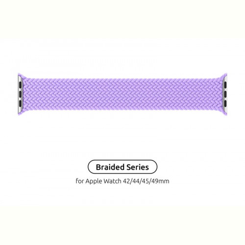 Ремінець Armorstandart Braided Solo Loop для Apple Watch 42mm/44mm/45mm/49mm Lavender Grey Size 8 (160 mm) (ARM64911)