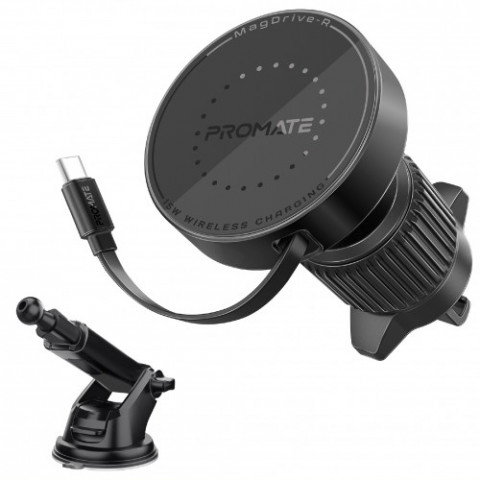 Автомобільний зарядний пристрій Promate Magdrive-r Black