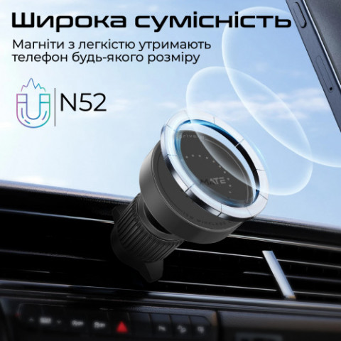 Автомобільний зарядний пристрій Promate Magdrive-r Black