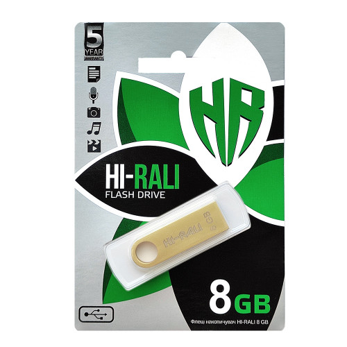 Флеш-накопичувач USB 8GB Hi-Rali Shuttle Series Gold (HI-8GBSHGD)