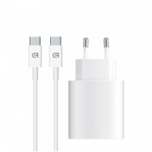 Зарядний пристрій ArmorStandart AMHJ83 20W USB-C White + кабель USB-C to USB-C (ARM77725)