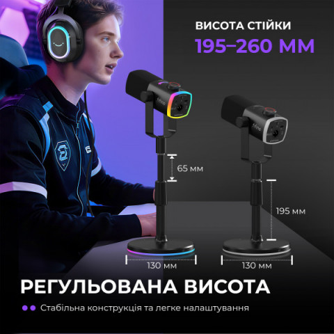 Мікрофон динамічний Fifine AM8PROS XLR/USB Black Купити в Україні