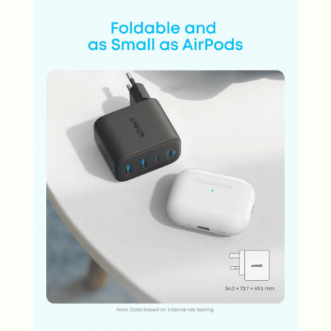 Мережевий зарядний пристрій Anker Zolo Charger 50W, 2xUSB-C, 2xUSB-A, Black (A121EG11)