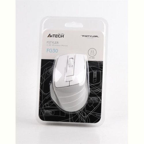 Мишка бездротова A4Tech FG30 Grey/White USB