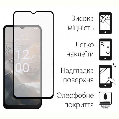 Захисне скло Dengos для Nokia C32 Black Full Glue (TGFG-306)