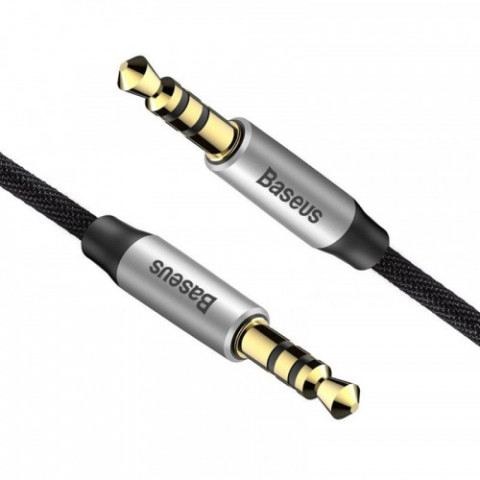 Аудіо-кабель Baseus (CAM30-BS1) Yiven M30 3.5мм-M/3.5 мм-M, 1м, Silver/Black