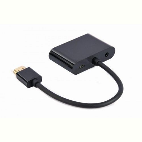 Адаптер Cablexpert (A-HDMIM-HDMIFVGAF-01) HDMI-HDMI/VGA+Аудіо 3,5, 0.15м