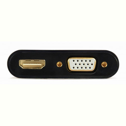 Адаптер Cablexpert (A-HDMIM-HDMIFVGAF-01) HDMI-HDMI/VGA+Аудіо 3,5, 0.15м