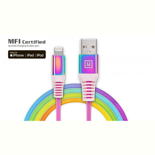 Кабель REAL-EL Rainbow USB-Lightning 1m (4743304104703)