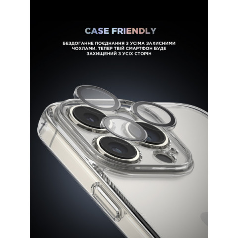Захисне скло для камери ArmorStandart Supreme Black Icon для iPhone 14 Pro/14 Pro Max Clear (ARM76601)