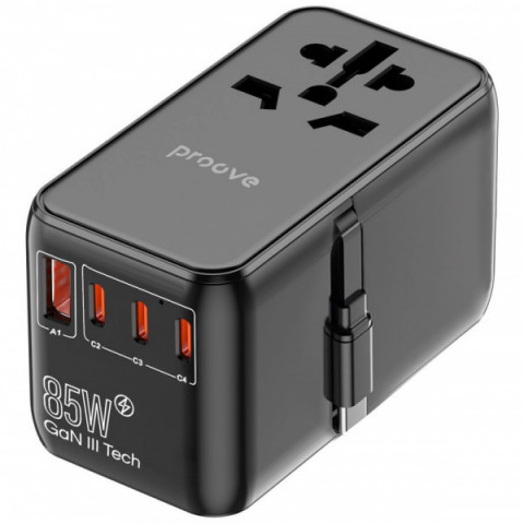 Універсальний адаптер Proove Trip 85W black Купити в Україні