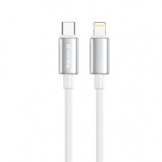 Кабель ColorWay USB Type-C - Lightning (M/M), zinc alloy braided, 3А, 2 м, White (CW-CBPDCL099-WT)