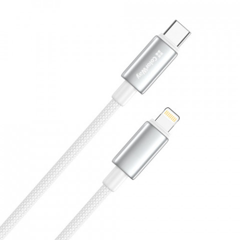 Кабель ColorWay USB Type-C - Lightning (M/M), zinc alloy braided, 3А, 2 м, White (CW-CBPDCL099-WT)