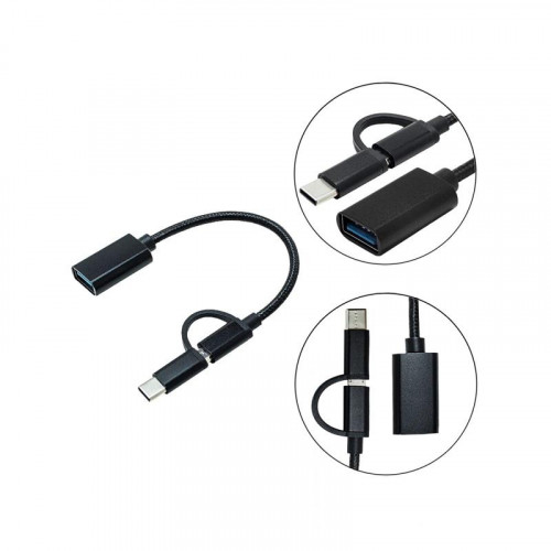 Адаптер XoKo USB 3.0 - microUSB/USB Type-C Black (AC-150-BK)