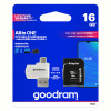 Карта пам`ятi MicroSDHC 16GB UHS-I Class 10 Goodram + SD-adapter + OTG Card reader (M1A4-0160R12)