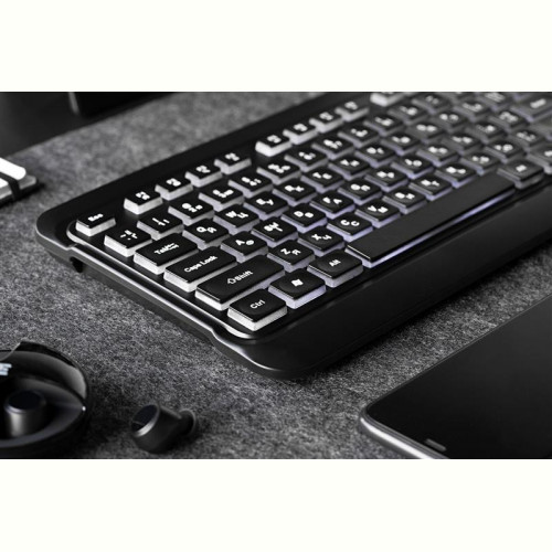Клавіатура 2E KS120 White Backlight EN/UK Black (2E-KS120UB_UA)