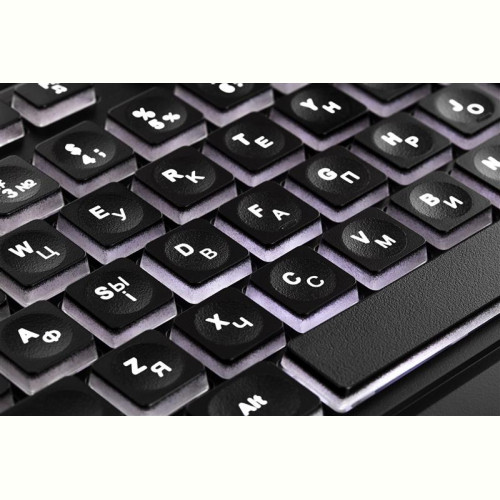 Клавіатура 2E KS120 White Backlight EN/UK Black (2E-KS120UB_UA)