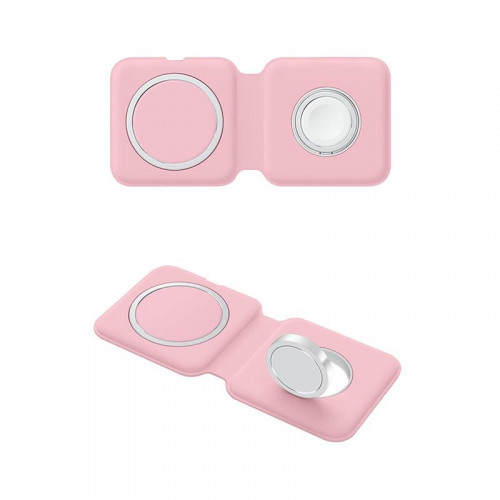 Бездротовий зарядний пристрій ColorWay MagSafe Duo Charger 15W for iPhone Pink (CW-CHW32Q-P)