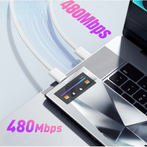 Мережевий зарядний пристрій Essager Vanjane 20W USB-C White (EFJB02-JSTT2-T) + кабель USB Type-C