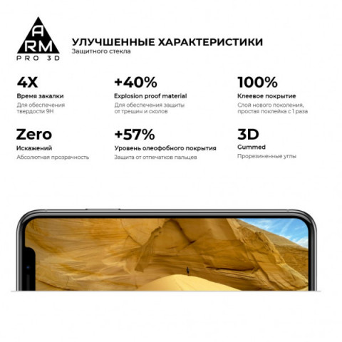 Захисне скло ArmorStandart Pro 3D для Apple iPhone 11/XR (ARM55370-GP3D-BK)