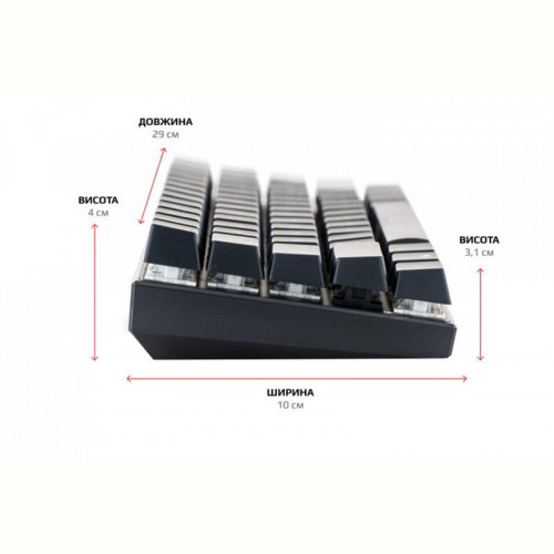 Клавіатура бездротова Motospeed CK62 Outemu Blue Ukr (mtck62bmb) Black USB/Bluetooth