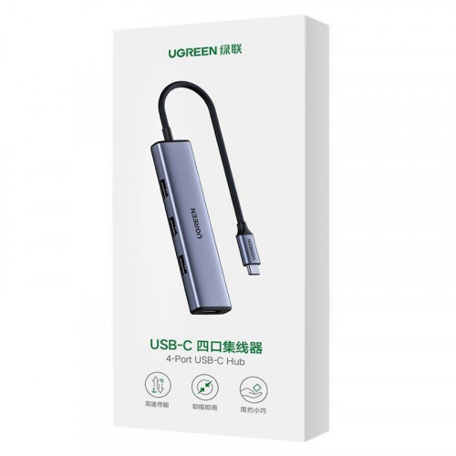 Концентратор USB Type-C Ugreen CM473 4xUSB 3.2, Gray (20841)