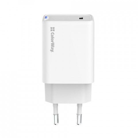 Мережевий зарядний пристрій ColorWay GaN Mini 45W PD Port PPS USB-C White (CW-CHS057PD-WT)