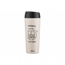 Термокухоль Ardesto Coffee Time Meowning, 450мл, нержавіюча сталь, бежевий