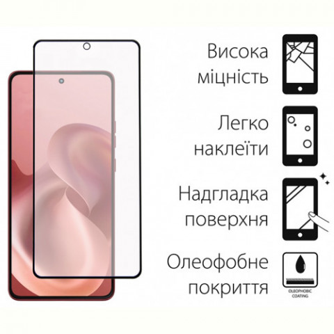 Захисне скло Dengos для Motorola Moto G86 Black Full Glue (TGFG-422)