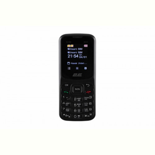 Мобiльний телефон 2E E180 2023 Dual Sim Black (688130251044)