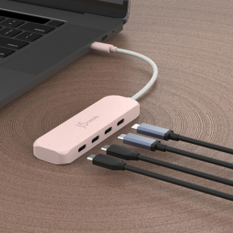 USB-хаб J5create 4 USB-C Red (JCH345ER-N)