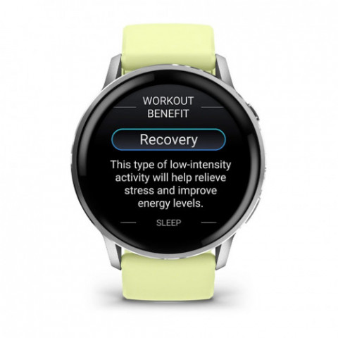 Смарт-годинник Garmin Venu 4 45mm Silver Bezel with Citron Silicone Band (010-03014-02)